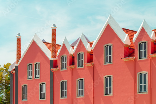 Beautiful Coral Red House Facade