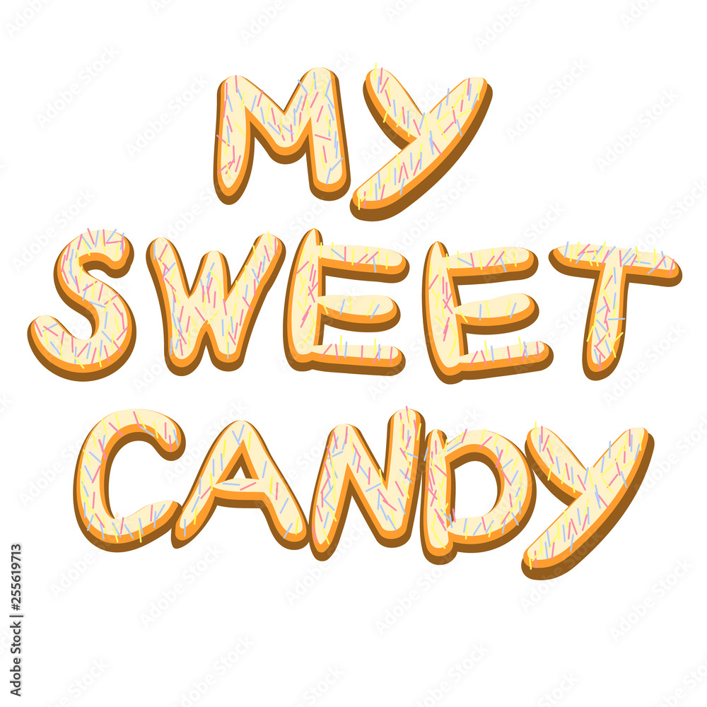 My sweet candy. Icing letters. Sweet alphabet, font in the form of cookies with icing. Glaze font. My sweet candy. Icing letters. Sweet alphabet, font in the form of cookies with icing. Glaze font.