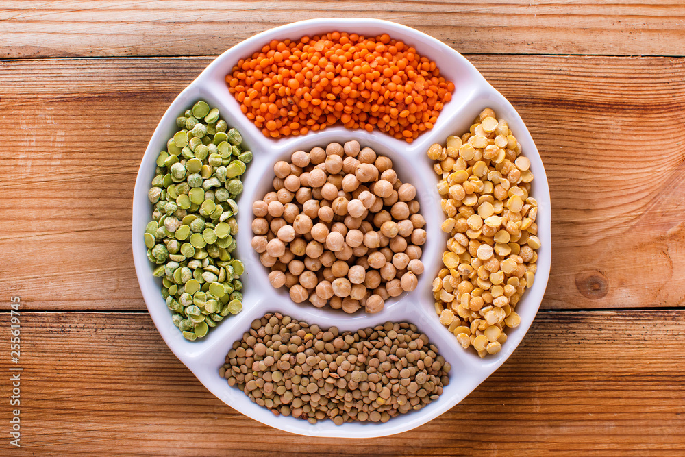 Legumes, lentils, chikpea and beans assortment Legumes, lentils, chikpea and beans assortment