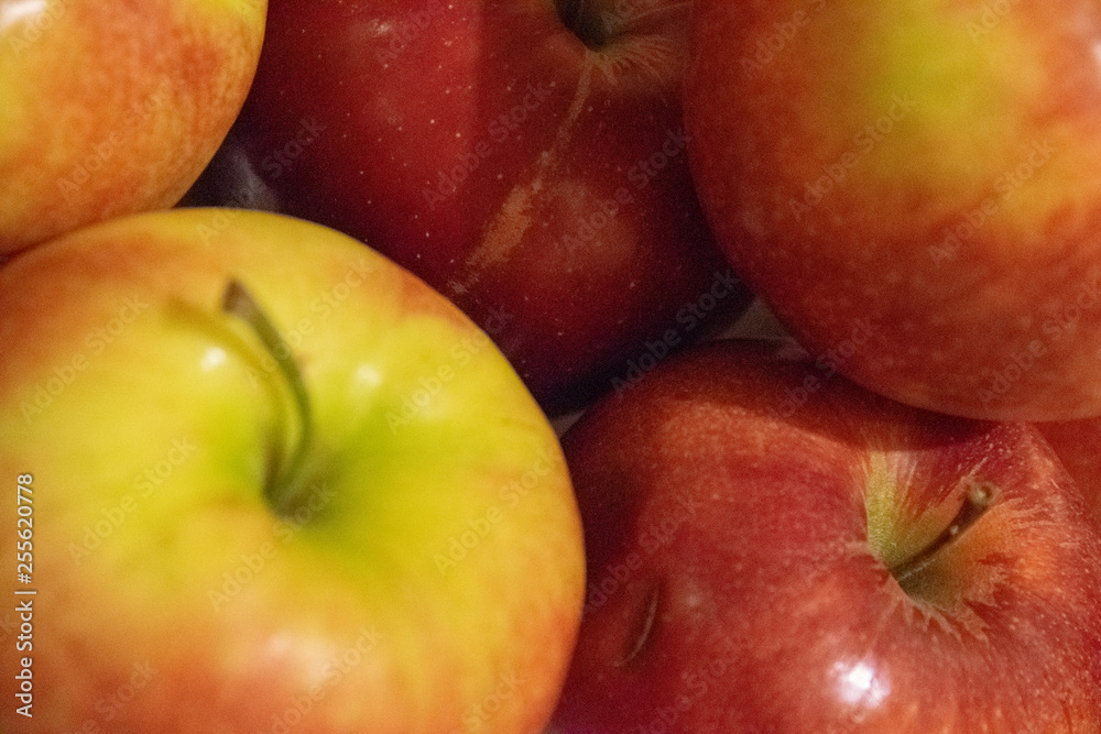 apples on a plate on the table in the kitchen. apples on a plate on the table in the kitchen.