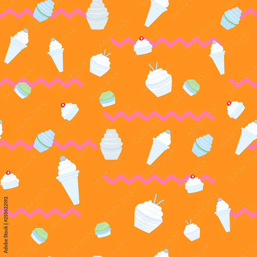 sweets vector seamless pattern on orange background sweets vector seamless pattern on orange background