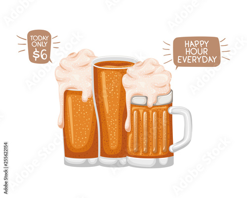 beer with foam isolated icon