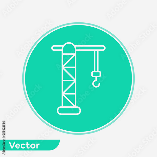 Tower crane vector icon sign symbol