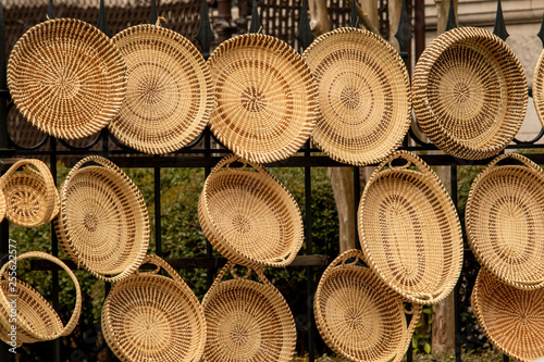 row of sweet grass baskets