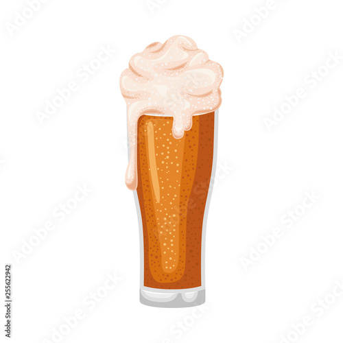 beer with foam isolated icon