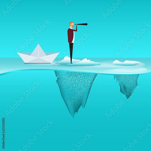 Minimalist Design Vector - Visionary leadership concept. Vision concept in business. Visionary Businessman.