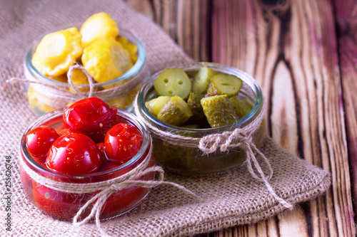 Jars of fermented vegetables.