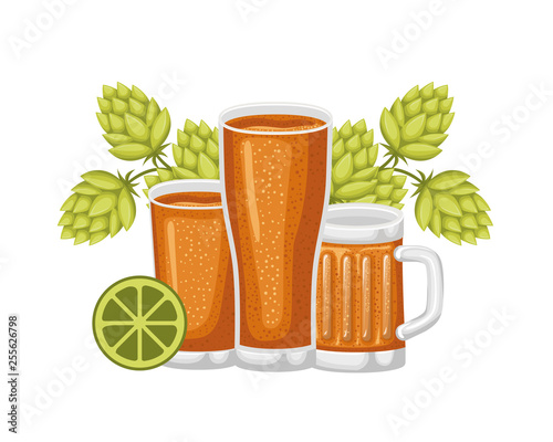 glass with beer isolated icon