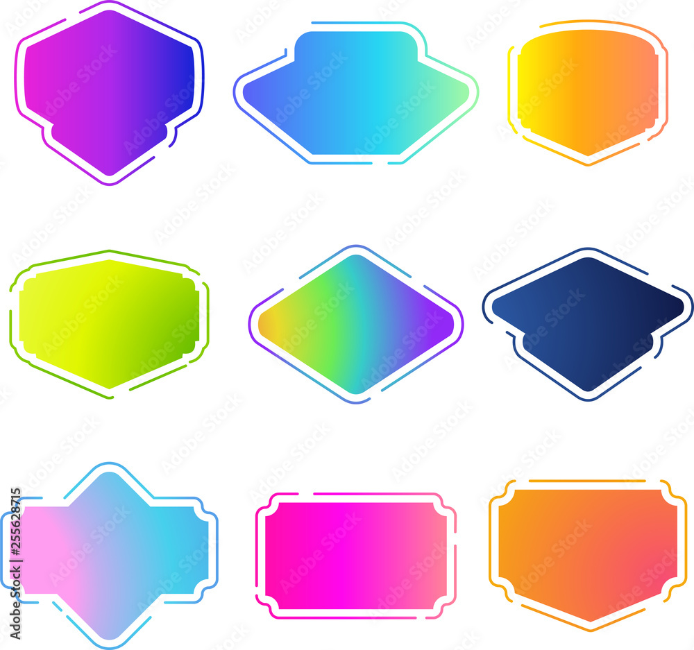 Color gradient grunge quote box set on white background. Color gradient grunge quote box set on white background.