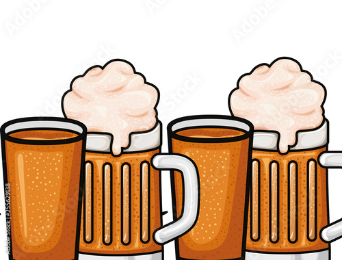 pattern beer with foam isolated icon