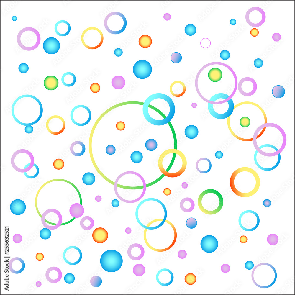 The idea of a child's background image in a variety of colors. Balloons and spirals of festive colors. vector image