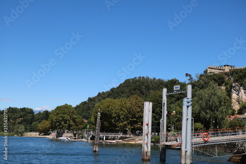 Pier in Angera at Lake Maggiore, Italy