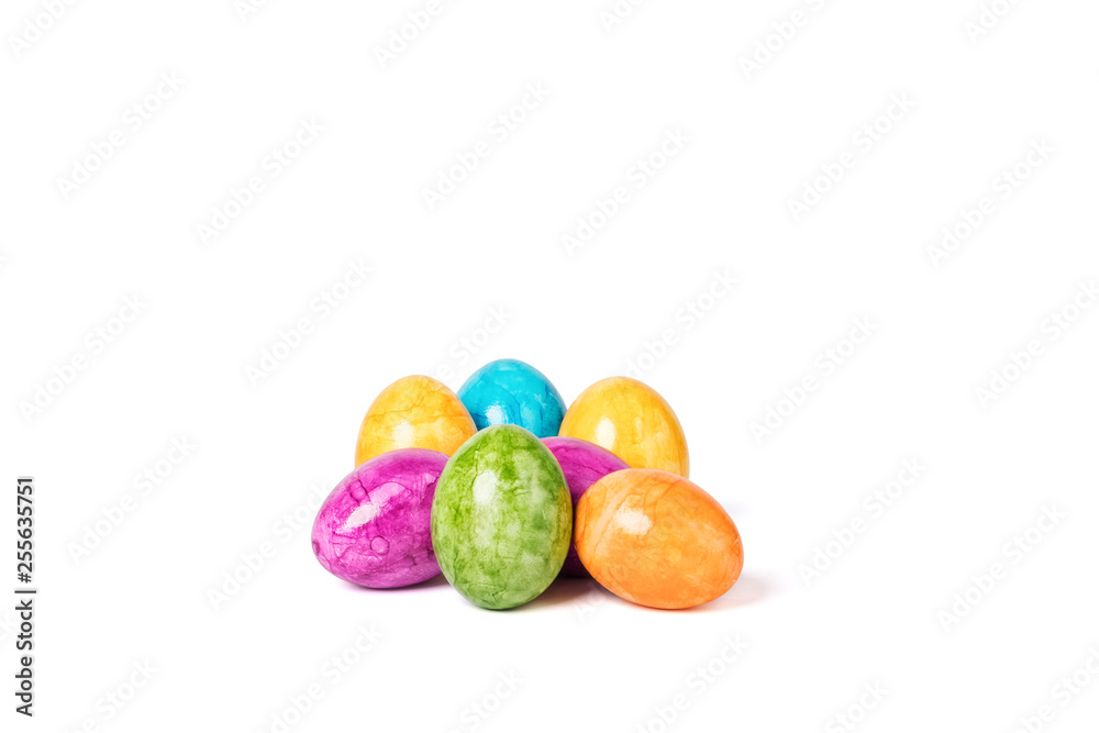 Different decorative Easter eggs isolated on white background Different decorative Easter eggs isolated on white background