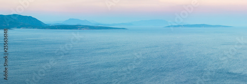 Sunset Lefkas island shore  Greece