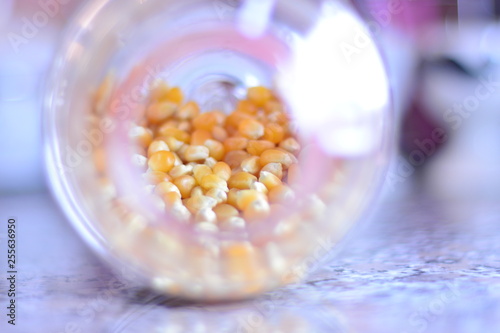 food, whitfood,, bowl, healthy, isolated, sweet, corn, popcorn, breakfast, yellow, colorful, cereal, closeup, medicine, snack, spoon, candy, table, glass, milk, pills, ingredient, sugar, dish, bottle