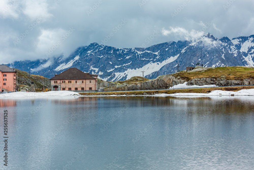 Spring lake on Gottardo pass, Switzerland