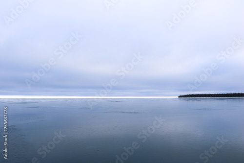 Island on Frozen Lake