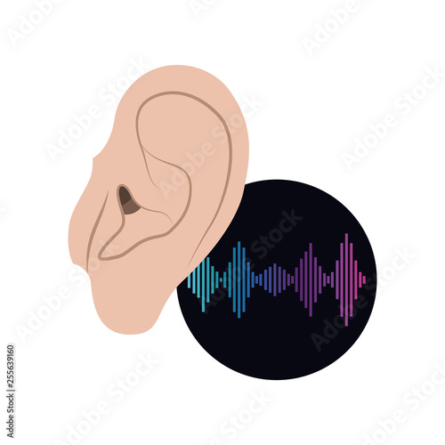 ear with sound wave avatar character