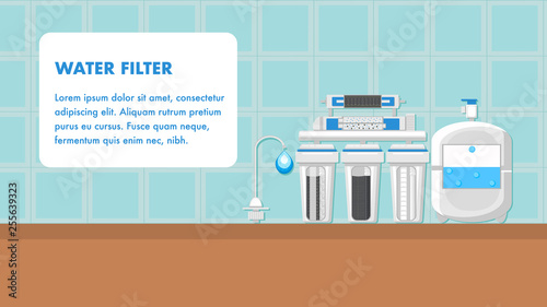 Water Filter Banner Vector Layout with Text Space
