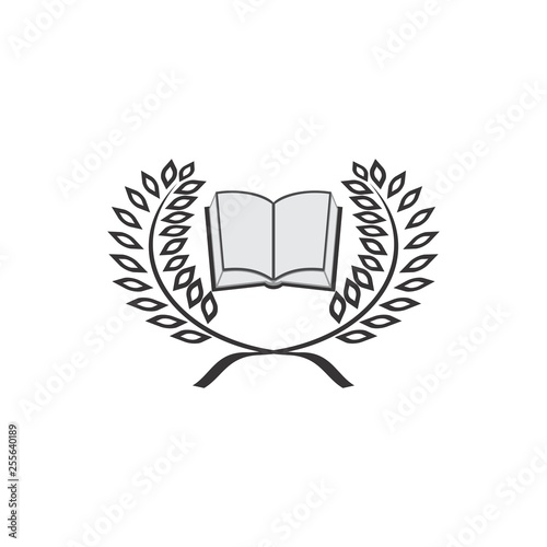 Book with Leaf logo design