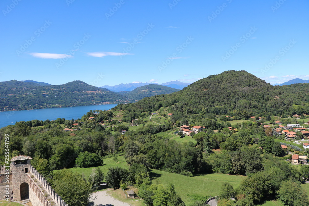 View to Angera at Lake Maggiore, Italy