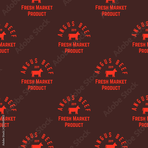 Angus beef seamless pattern
