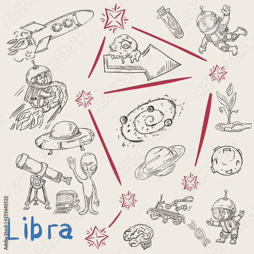 space coloring constellation_8_called with illustrations on science and science fiction themes