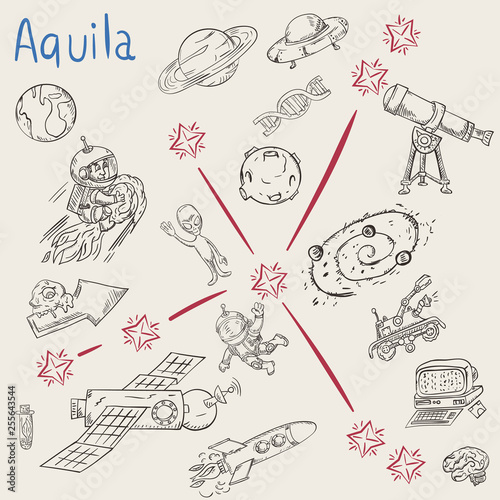 space coloring constellation_14_called with illustrations on science and science fiction themes