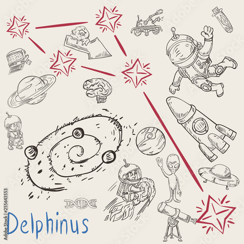 space coloring constellation_15_called with illustrations on science and science fiction themes