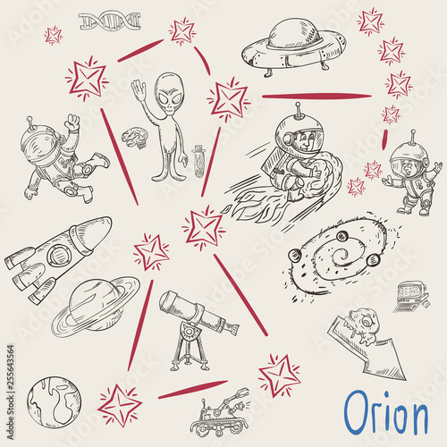 space coloring constellation_17_called with illustrations on science and science fiction themes