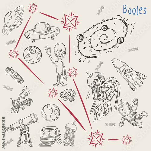 space coloring constellation_27_called with illustrations on science and science fiction themes