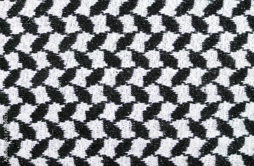 abstract black and white arabic style fabric textile. background, texture.