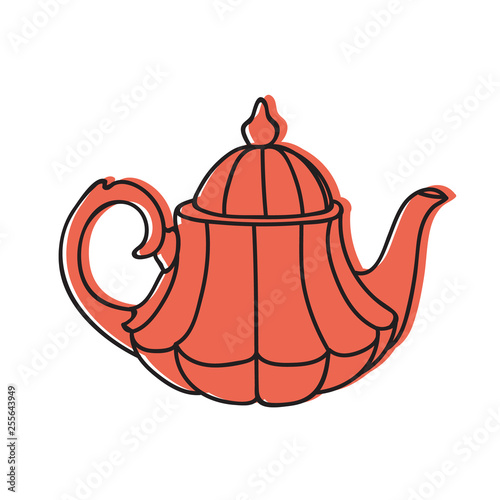 old eastern pot hand drawn illustration