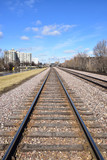 empty railroad train tracks 