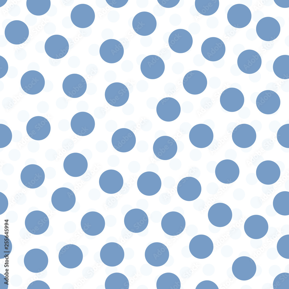 Colored circles on white background. Seamless retro circle pattern. Dotted round seamless background, pattern, ornament for wrapping paper, fabric, textile, website, wallpaper. Vector illustration.