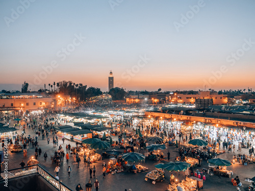 Djemaa el Fna - a famous market place in Marrakech, Morocco photo