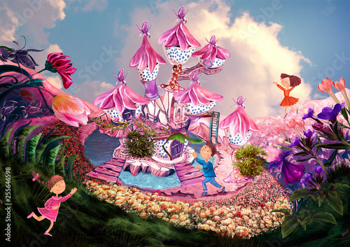 Fantasy land, flowers house...