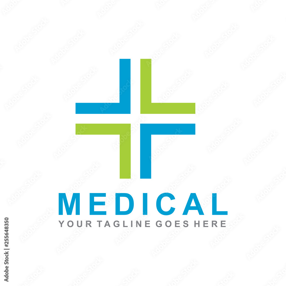 Obraz premium Medical and health care logo design vector template