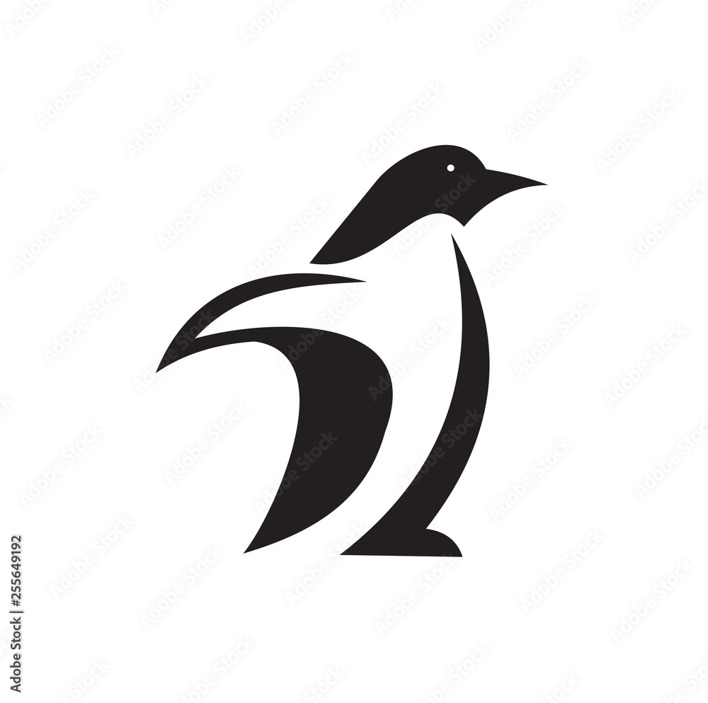 Obraz premium Penguin logo design vector template