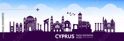 Fototapeta CYPRUS travel destination vector illustration.