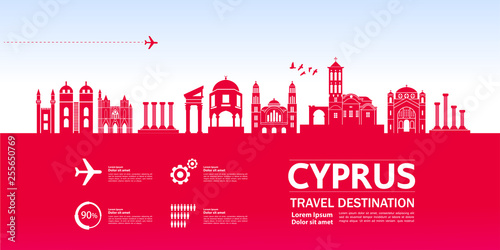 CYPRUS travel destination vector illustration.