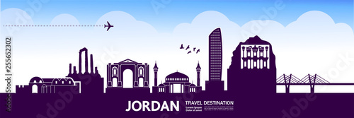Jordan travel destination vector illustration.