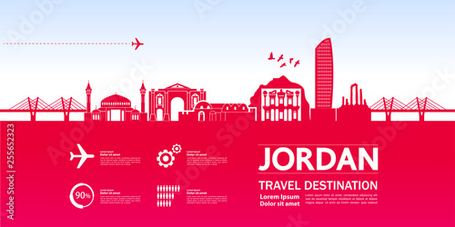 Jordan travel destination vector illustration.