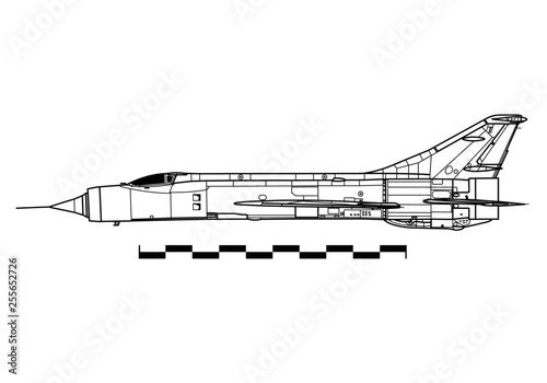 Mikoyan E-150. Outline drawing