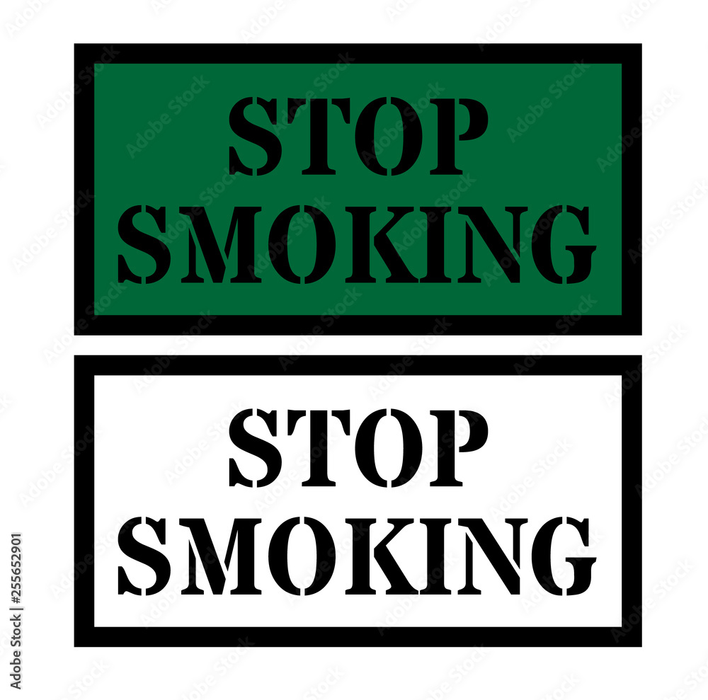 Stop Smoking sign on white