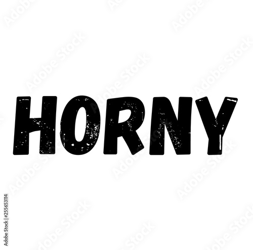 horny label on white