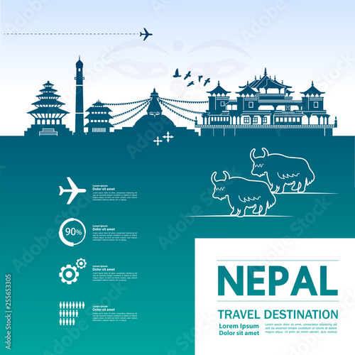 NEPAL travel destination vector illustration.