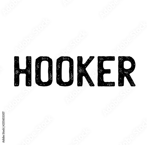 hooker stamp on white photo