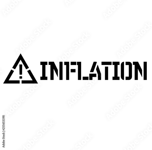 Inflation label on white