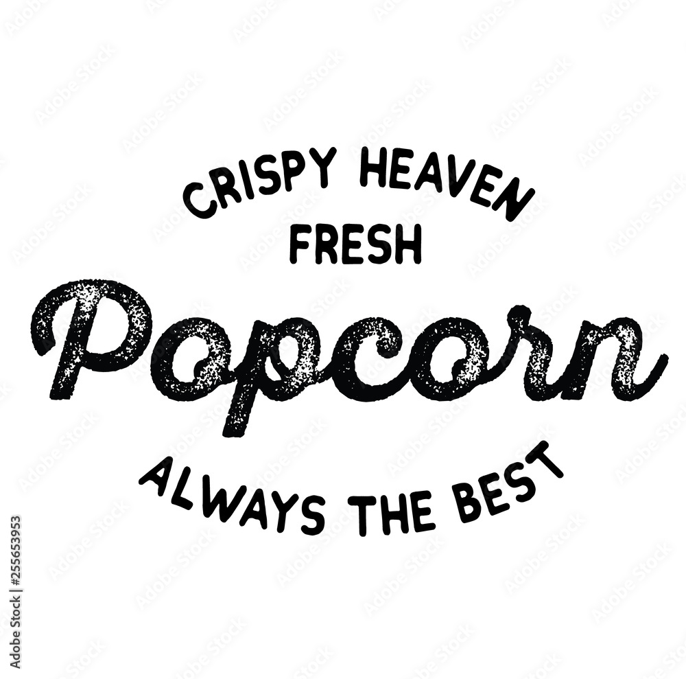 crispy fresh popcorn label